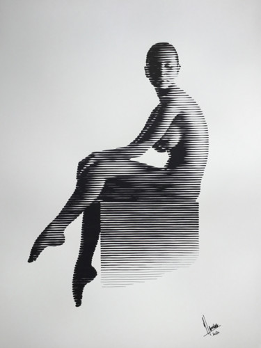 绘画 标题为“Desnudo 2020 13” 由Miguel Angel Lozano Bonora, 原创艺术品, 丙烯