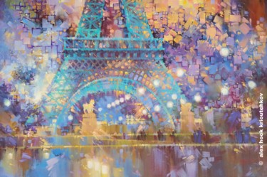 绘画 标题为“Spirit of Paris IX” 由Alex Hook Krioutchkov, 原创艺术品, 油 安装在木质担架架上