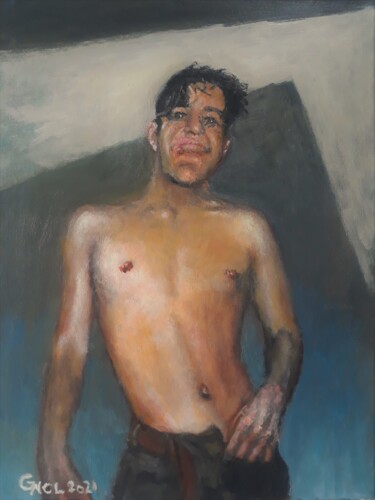 绘画 标题为“Portrait102” 由Giorgos Nicolaou (Gncl), 原创艺术品, 油 安装在木质担架架上