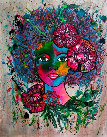 Peinture intitulée "Afro Jazz 1" par Art&B, Œuvre d'art originale, Acrylique