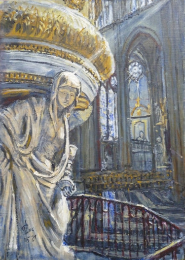 Peinture intitulée "Au pied de la chaire" par Philippe Lasselin, Œuvre d'art originale, Acrylique