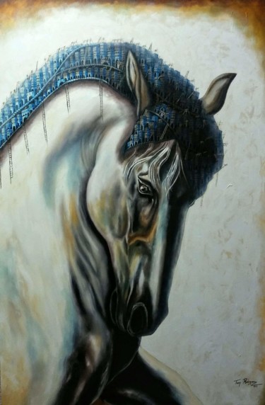 About horses and other histories. 绘画 标题为“About horses and ot…” 由Tony Rodriguez(Juan Antonio Rodriguez Ol, 原创艺术品, 油