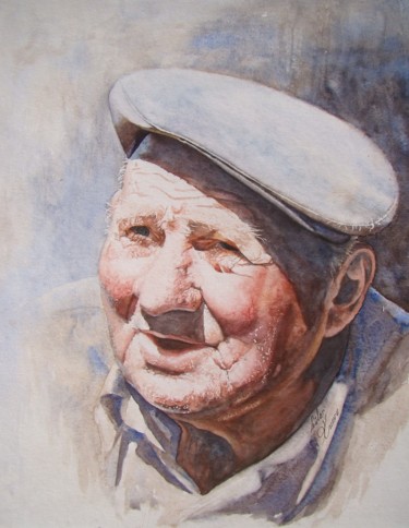 Peinture intitulée "Pépé" par Güler Kumru, Œuvre d'art originale, Aquarelle