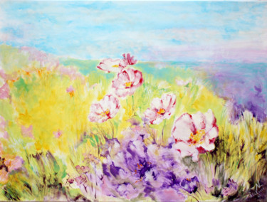 Pintura titulada "Sur une prairie ens…" por Natalia Laletina, Obra de arte original, Acrílico