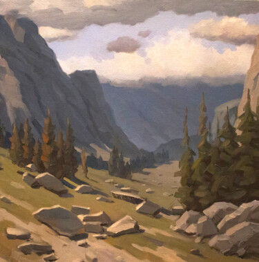 Painting titled "Sunny Day in the Mo…" by Andrey Pingachev, Original Artwork, Oil