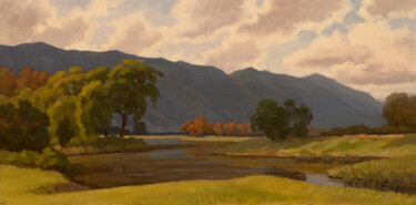 Painting titled "In the mountains" by Andrey Pingachev, Original Artwork, Oil