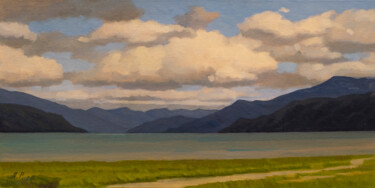 Painting titled "Blue gave" by Andrey Pingachev, Original Artwork, Oil