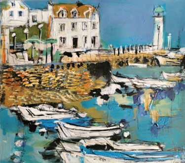 Comme la marée montante - Collection privée Peinture intitulée "Comme la marée mont…" par Muriel Cayet, Œuvre d'art originale, Acrylique Monté sur Carton