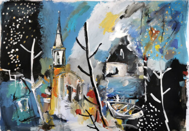 Le mystère de l'air Peinture intitulée "Le mystère de l'air" par Muriel Cayet, Œuvre d'art originale, Acrylique Monté sur Carton
