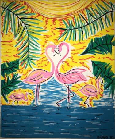 「Le havre du bonheur」というタイトルの絵画 Renaud Lambertによって, オリジナルのアートワーク, マーカー