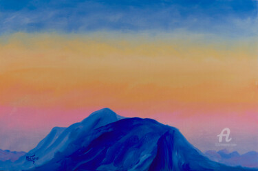 Inspiration Mont-Ventoux à l'aurore. Peinture intitulée "Inspiration Mont-Ve…" par Beame, Œuvre d'art originale, Huile