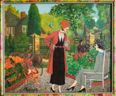 제목이 "Promenade au Parc"인 콜라주 Martisanatcréations로, 원작, 콜라주