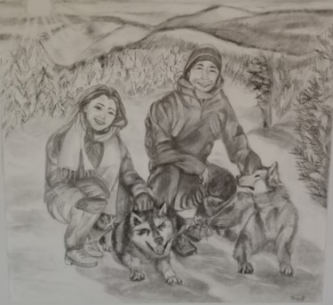 Dessin intitulée "Marititou" par Maryse Renault, Œuvre d'art originale, Graphite