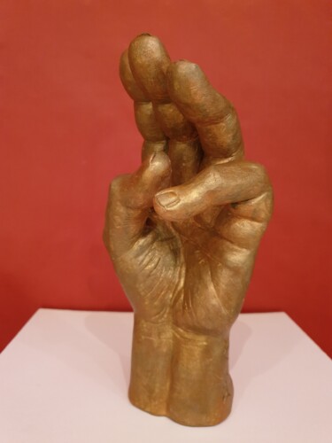 Sculpture intitulée "Sculpture main en a…" par Claude Adda, Œuvre d'art originale, Argile