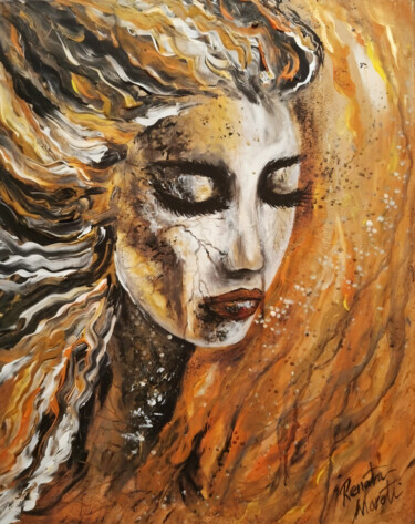 Painting titled "LAVA" by Renata Maroti, Original Artwork, Acrylic