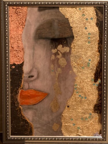 Collages titled "GOLDEN TEARS" by Natali Shepeleva, Original Artwork, Acrylic