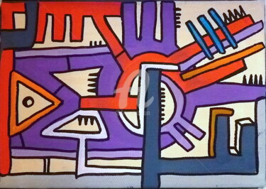 绘画 标题为“Small geometrik #2” 由Tarek Ben Yakhlef, 原创艺术品, 标记