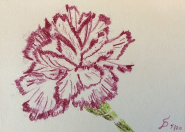 Malerei mit dem Titel "Nelke" von Stefan Dhein, Original-Kunstwerk, Aquarell