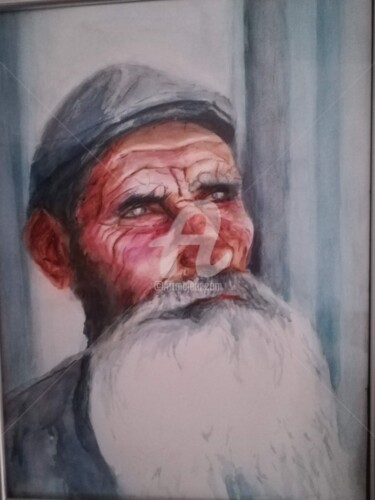 Peinture intitulée "Le papi" par Patricia Gistau, Œuvre d'art originale, Aquarelle