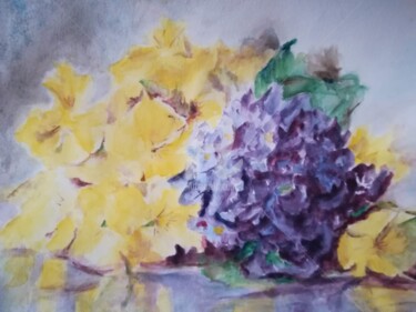 Peinture intitulée "Printemps" par Patricia Gistau, Œuvre d'art originale, Aquarelle