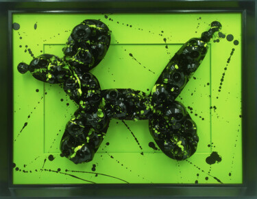 雕塑 标题为“Koons Skull” 由Vl, 原创艺术品, 丙烯 安装在木板上