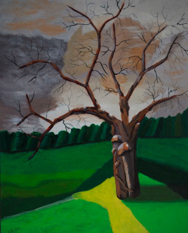 Peinture intitulée "Arbre en hiver" par Jean Seunes, Œuvre d'art originale, Acrylique