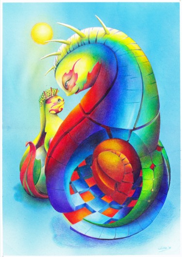 Strangers in the night Dessin intitulée "Strangers in the ni…" par Symona Colina, Œuvre d'art originale, Crayon