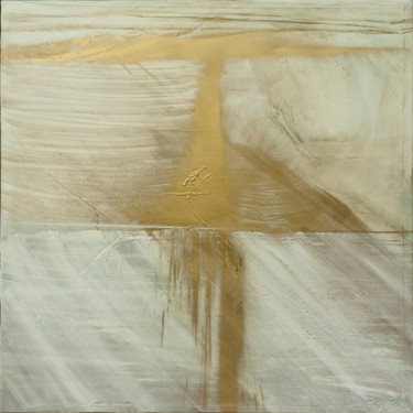2018-Horizon bronze-Acrylique-et-pigment-bronze-100 cm x100 Peinture intitulée "2018-Horizon bronze…" par Corine Sylvia Congiu, Œuvre d'art originale, Acrylique Monté sur Châssis en bo…