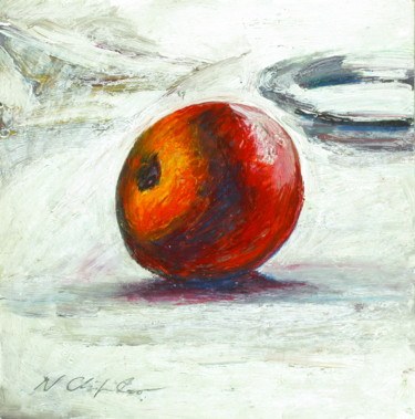 Pomme rouge sur la table