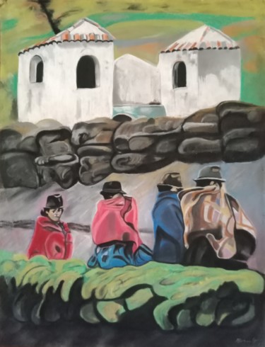 Dessin intitulée "Sous couvertures" par Maryse Renault, Œuvre d'art originale, Pastel