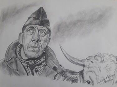 Portrait de Fernandel réalisé au crayon Drawing titled "Portrait de Fernand…" by Gilles Staub (LeCrayonAgile), Original Artwork, Pencil