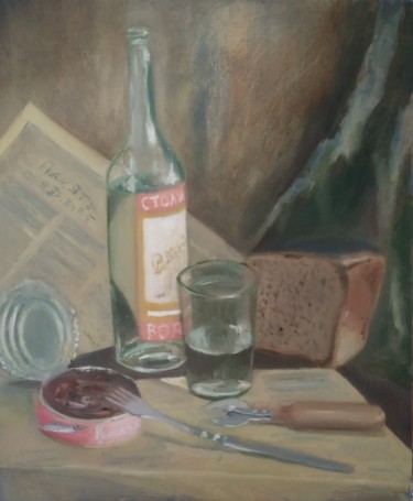 「Советский натюрморт」というタイトルの絵画 Nikolay Pavlenkoによって, オリジナルのアートワーク, オイル