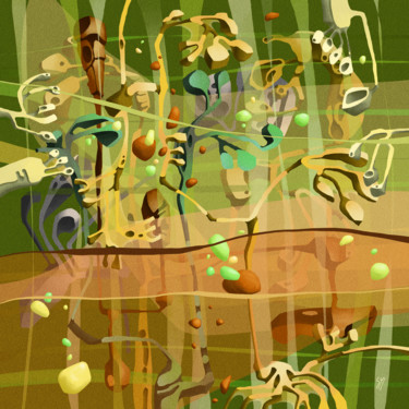 数字艺术 标题为“Amphibies” 由Sylvie Dessert (Syl), 原创艺术品, 数字油画