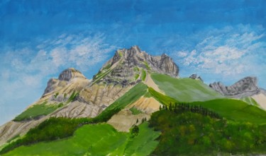 Peinture intitulée "Tête du Lauzon, gra…" par Philippe Gonseth, Œuvre d'art originale, Acrylique