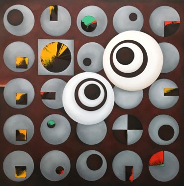 Schilderij getiteld "The Silent Grey: ‘B…" door Inge Coolen, Origineel Kunstwerk, Olie
