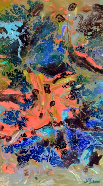 Schilderij getiteld "Burning Hell" door Marianne Huizinga, Origineel Kunstwerk, Acryl