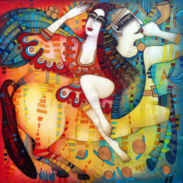 Centaur in love 21x30cm Gravures & estampes intitulée "Centaur in love 21x…" par Albena Vatcheva, Œuvre d'art originale, Monotype