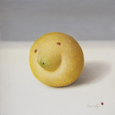 Un amour de citron BIO ! Peinture intitulée "Un amour de citron…" par Reza Sarrafi, Œuvre d'art originale, Huile