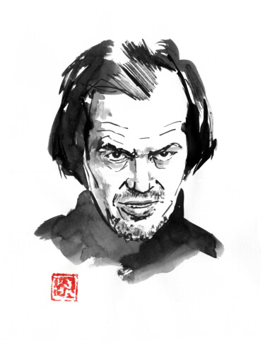 图画 标题为“jack nicholson” 由Péchane, 原创艺术品, 水彩