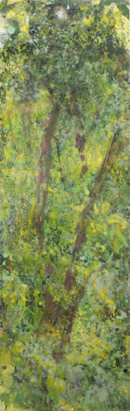Painting titled "FEUILLES 9" by Raphaëlle Pia, Original Artwork, Acrylic