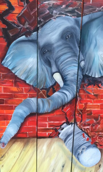 Peinture intitulée "6 tonnes dans 150x9…" par Fleurlise Artiste Peintre Et Sculpteur, Œuvre d'art originale, Acrylique