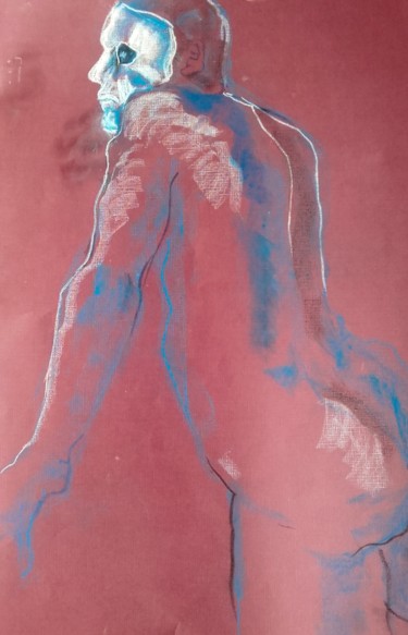 Dessin intitulée "L'anonyme - Anonymo…" par Marijo Ponce Fest, Œuvre d'art originale, Pastel