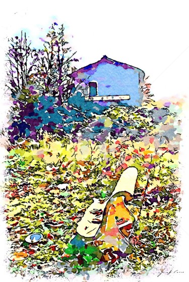 Panchina nel giardino della vecchia stazione