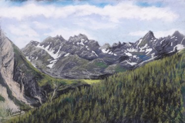 「Panorama savoyard」というタイトルの絵画 Jean-Pierre Cousinによって, オリジナルのアートワーク, パステル