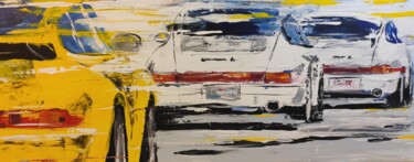 "3 Porsche weiß und…" başlıklı Tablo Sepp Wörle tarafından, Orijinal sanat, Akrilik