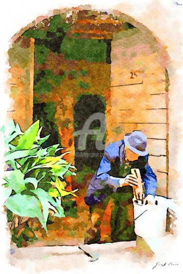 Anziano con ciocchi di legna (2)
