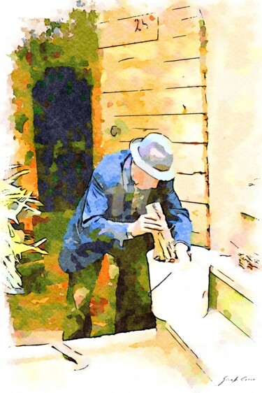 Anziano con ciocchi di legna (3)