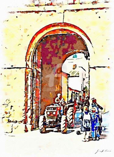 Trattore sotto la porta del borgo