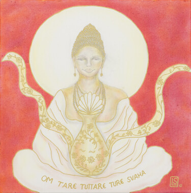 绘画 标题为“Om Tare” 由Karin Sternberg, 原创艺术品, 水彩
