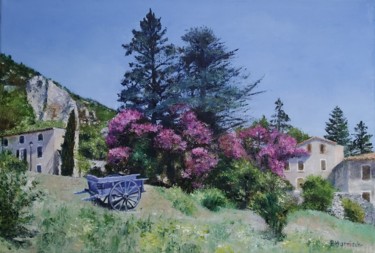 Peinture intitulée "Printemps à Monieux" par Pascale Harnisch, Œuvre d'art originale, Huile